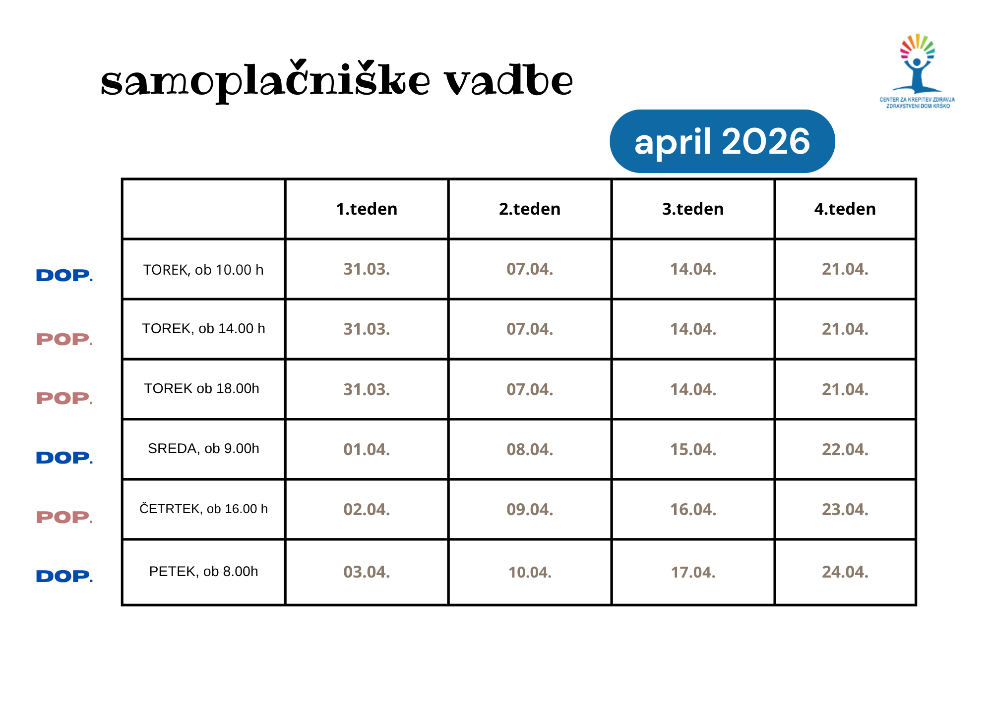 Samoplačniške vadbe 4